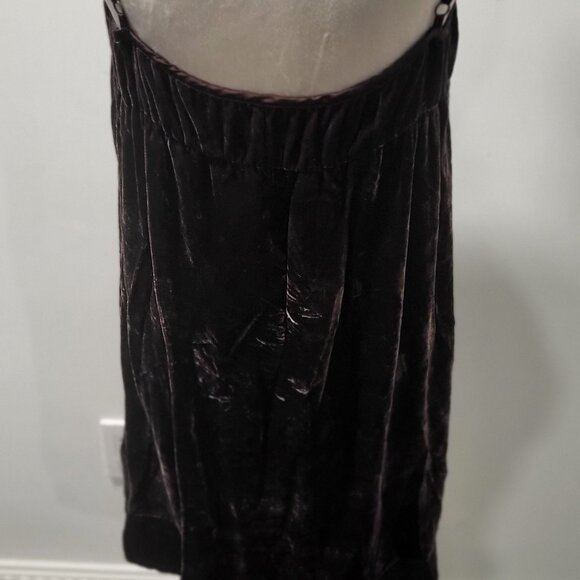 Gap Size 14 Chocolate Brown Velvet Dress, Spaghetti Straps, Low Back - Picture 5 of 9